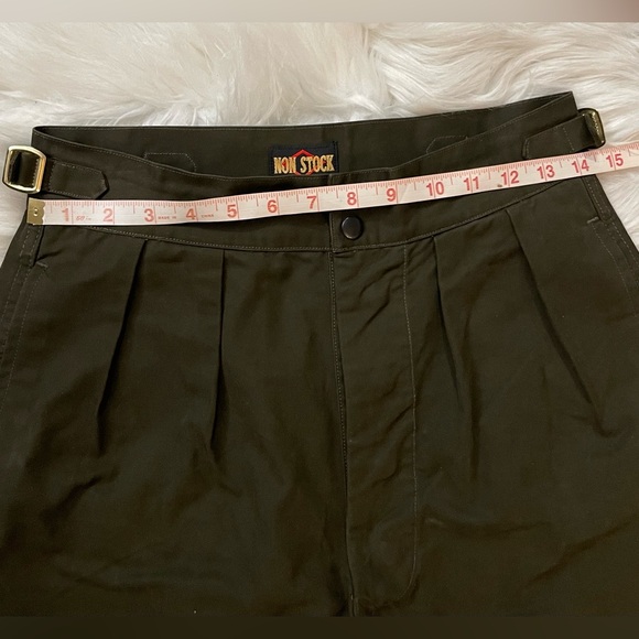 VTG NON STOCK British Army Style Double Pleated Trousers Army Green, Size 30 - Picture 12 of 14